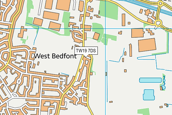 TW19 7DS map - OS VectorMap District (Ordnance Survey)