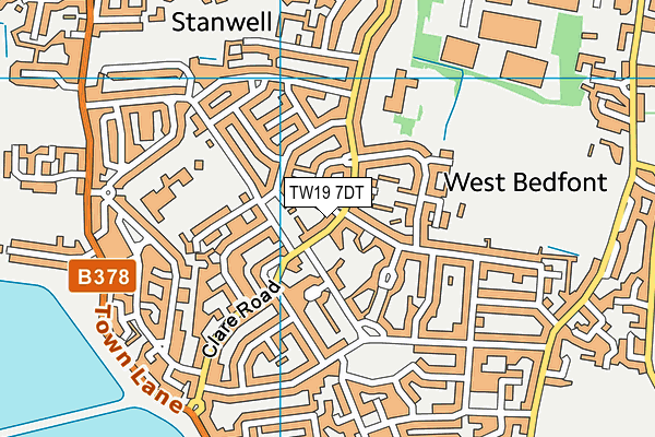 TW19 7DT map - OS VectorMap District (Ordnance Survey)