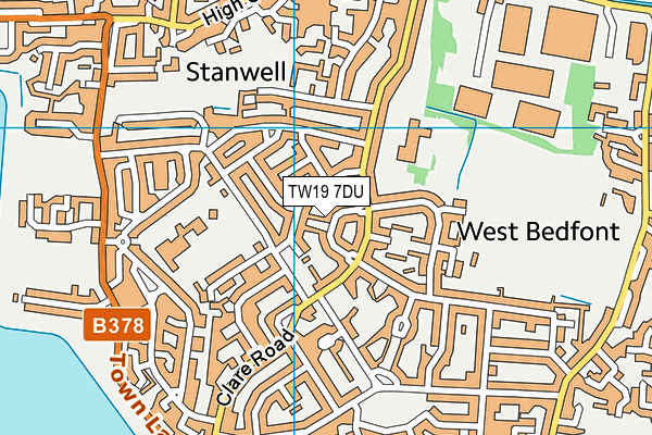 TW19 7DU map - OS VectorMap District (Ordnance Survey)