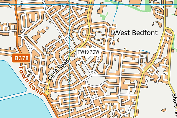 TW19 7DW map - OS VectorMap District (Ordnance Survey)