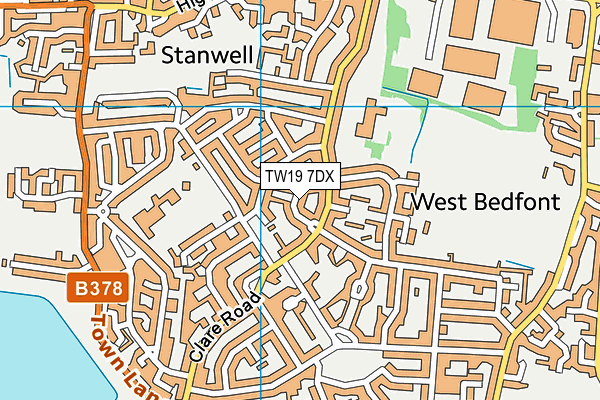 TW19 7DX map - OS VectorMap District (Ordnance Survey)