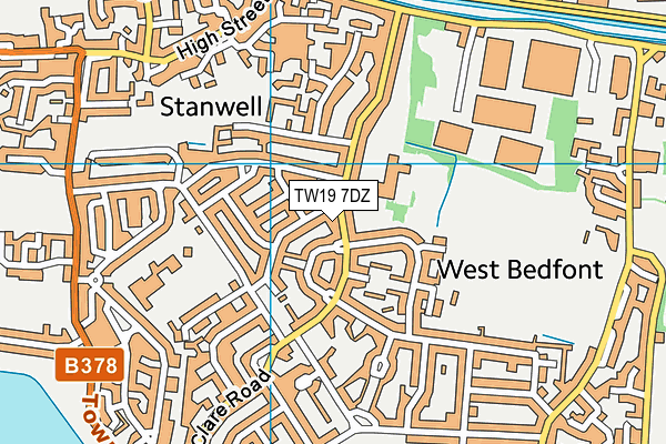 TW19 7DZ map - OS VectorMap District (Ordnance Survey)