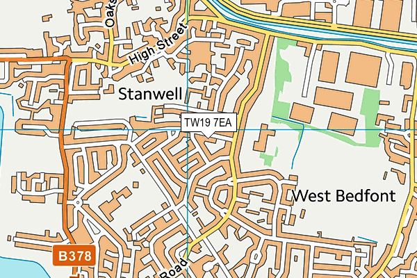 TW19 7EA map - OS VectorMap District (Ordnance Survey)