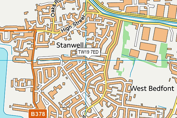 TW19 7ED map - OS VectorMap District (Ordnance Survey)