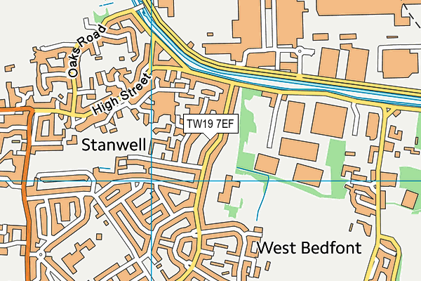 TW19 7EF map - OS VectorMap District (Ordnance Survey)