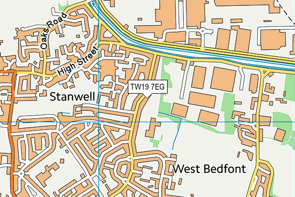 TW19 7EG map - OS VectorMap District (Ordnance Survey)
