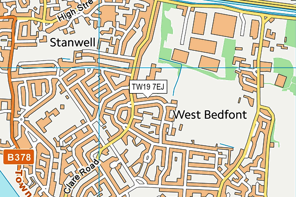 TW19 7EJ map - OS VectorMap District (Ordnance Survey)