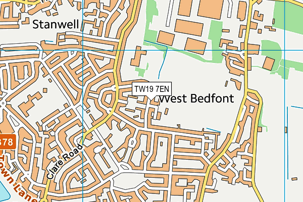 TW19 7EN map - OS VectorMap District (Ordnance Survey)