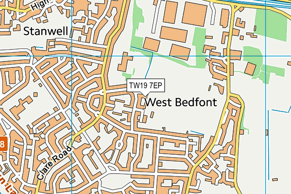 TW19 7EP map - OS VectorMap District (Ordnance Survey)