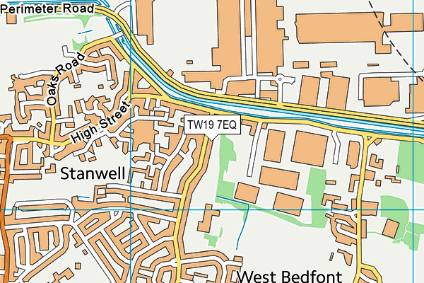TW19 7EQ map - OS VectorMap District (Ordnance Survey)