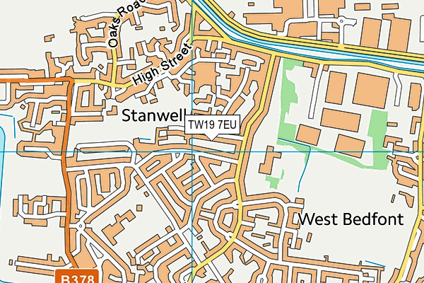 TW19 7EU map - OS VectorMap District (Ordnance Survey)