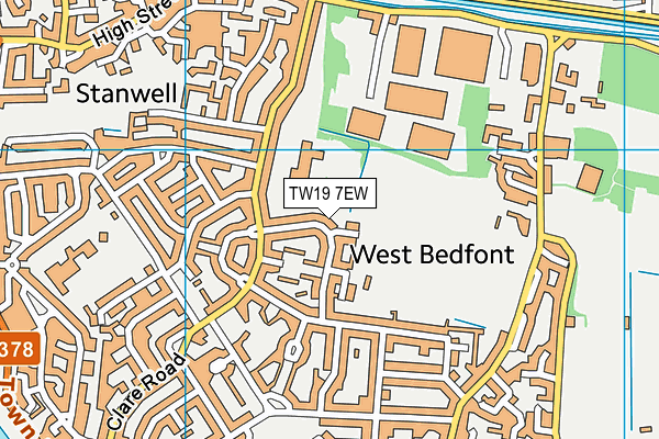 TW19 7EW map - OS VectorMap District (Ordnance Survey)
