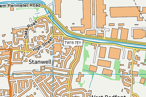 TW19 7EY map - OS VectorMap District (Ordnance Survey)