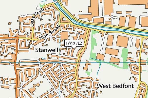 TW19 7EZ map - OS VectorMap District (Ordnance Survey)