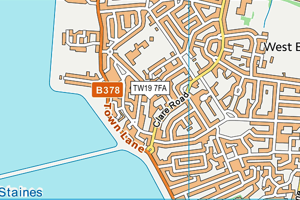 TW19 7FA map - OS VectorMap District (Ordnance Survey)