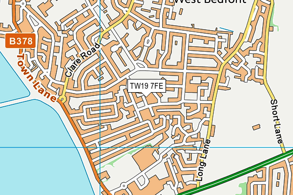 TW19 7FE map - OS VectorMap District (Ordnance Survey)
