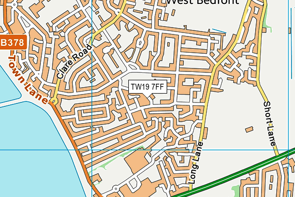 TW19 7FF map - OS VectorMap District (Ordnance Survey)