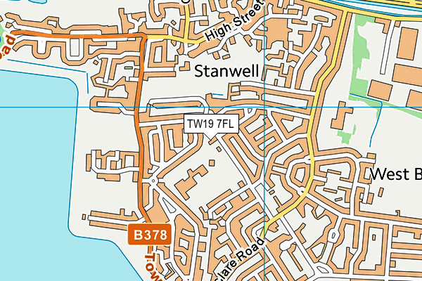 TW19 7FL map - OS VectorMap District (Ordnance Survey)