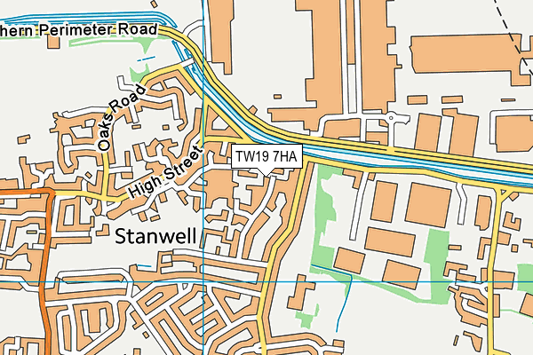 TW19 7HA map - OS VectorMap District (Ordnance Survey)