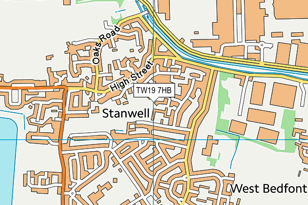 TW19 7HB map - OS VectorMap District (Ordnance Survey)