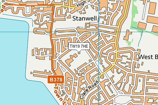 TW19 7HE map - OS VectorMap District (Ordnance Survey)