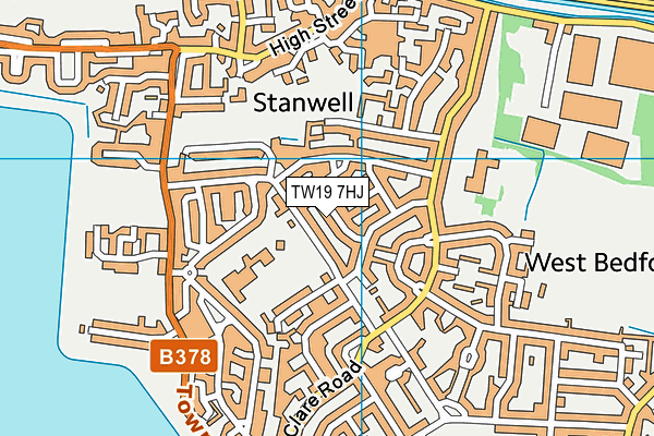 TW19 7HJ map - OS VectorMap District (Ordnance Survey)