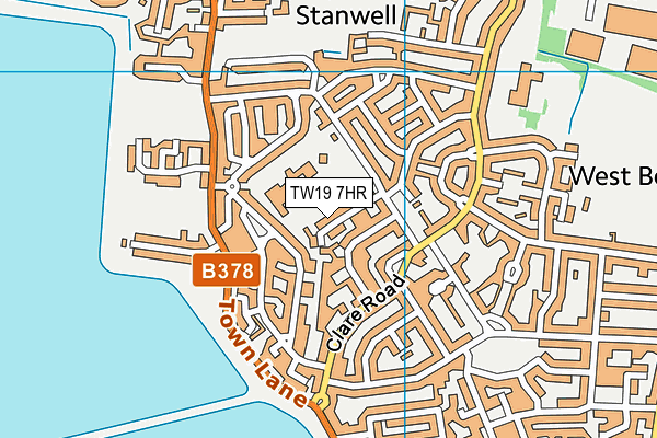 TW19 7HR map - OS VectorMap District (Ordnance Survey)