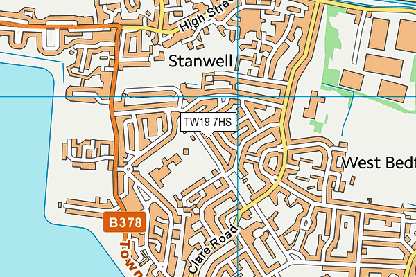 TW19 7HS map - OS VectorMap District (Ordnance Survey)