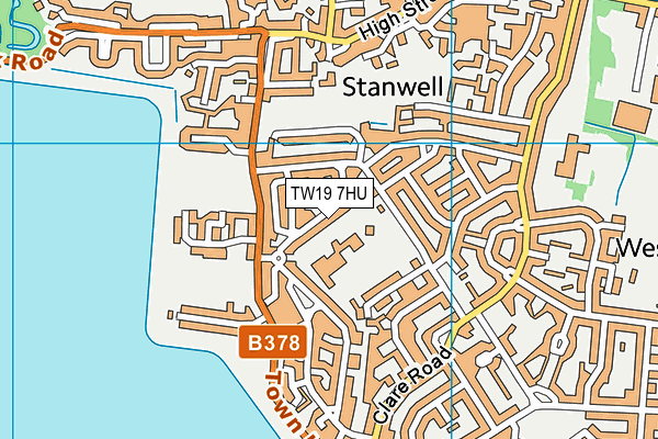 Town Farm Primary School & Nursery map (TW19 7HU) - OS VectorMap District (Ordnance Survey)