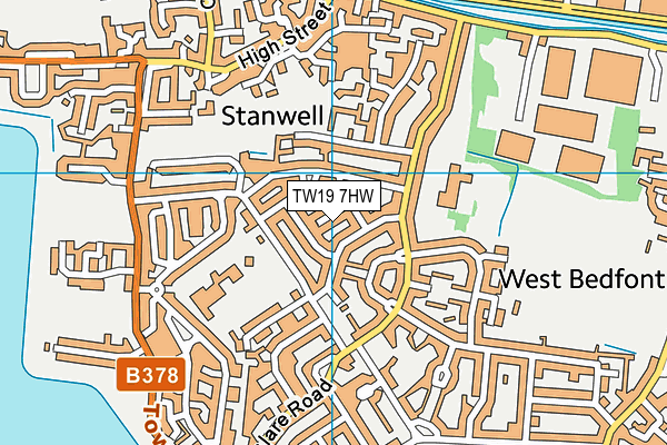 TW19 7HW map - OS VectorMap District (Ordnance Survey)