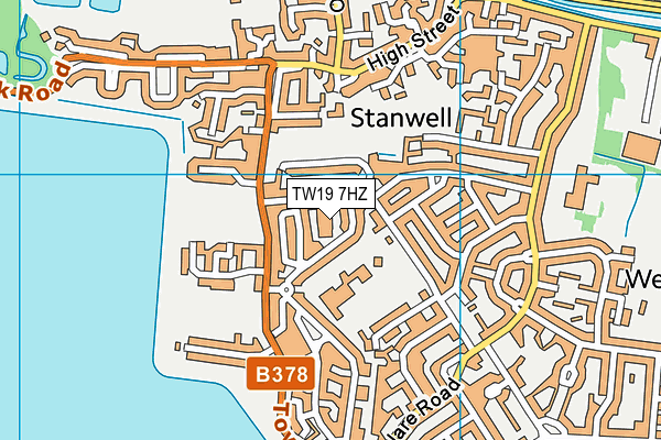 TW19 7HZ map - OS VectorMap District (Ordnance Survey)