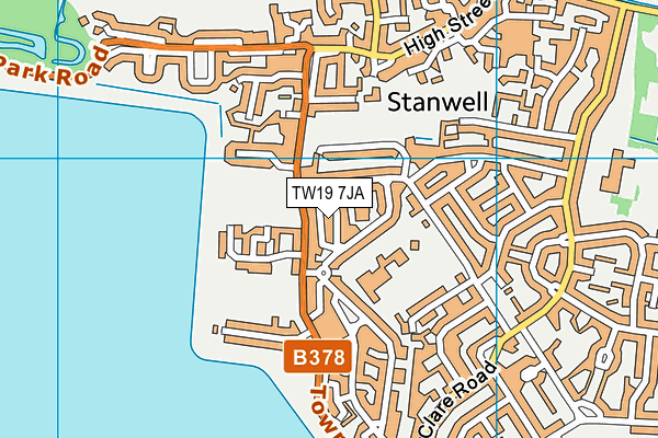 TW19 7JA map - OS VectorMap District (Ordnance Survey)