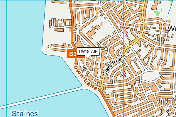TW19 7JE map - OS VectorMap District (Ordnance Survey)