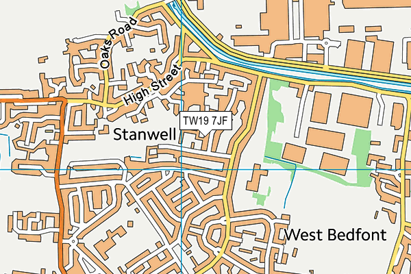 TW19 7JF map - OS VectorMap District (Ordnance Survey)