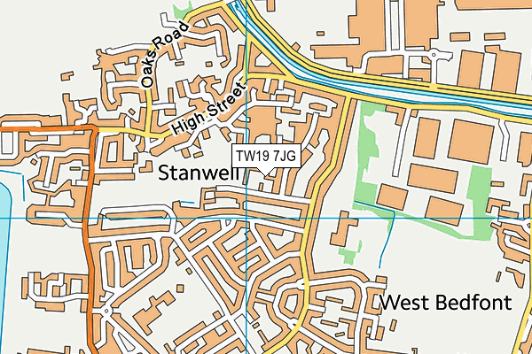 TW19 7JG map - OS VectorMap District (Ordnance Survey)