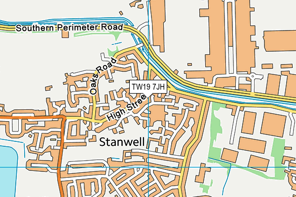 TW19 7JH map - OS VectorMap District (Ordnance Survey)