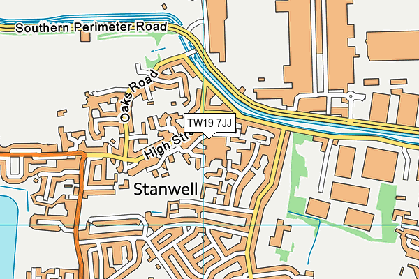 TW19 7JJ map - OS VectorMap District (Ordnance Survey)