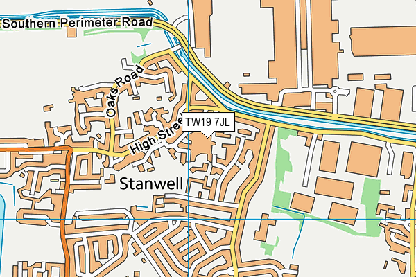 TW19 7JL map - OS VectorMap District (Ordnance Survey)