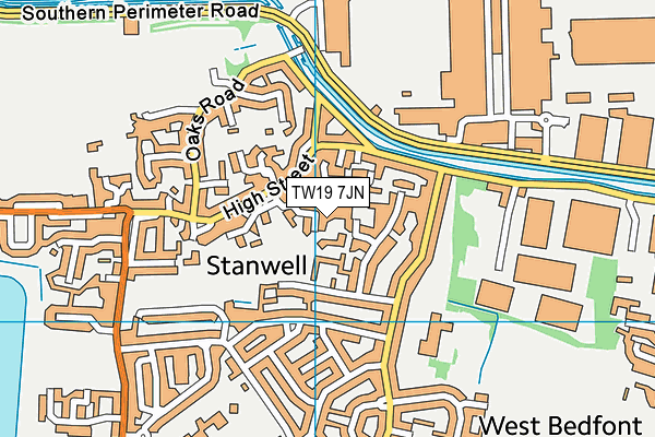 TW19 7JN map - OS VectorMap District (Ordnance Survey)