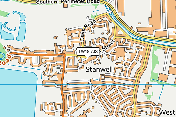 TW19 7JS map - OS VectorMap District (Ordnance Survey)