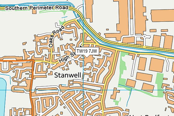TW19 7JW map - OS VectorMap District (Ordnance Survey)
