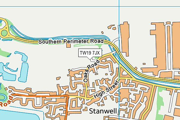 TW19 7JX map - OS VectorMap District (Ordnance Survey)
