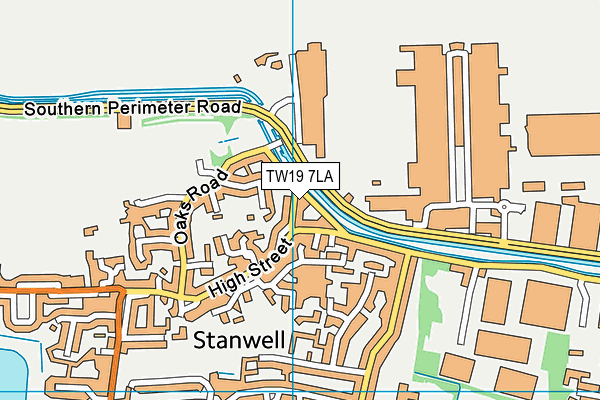 TW19 7LA map - OS VectorMap District (Ordnance Survey)
