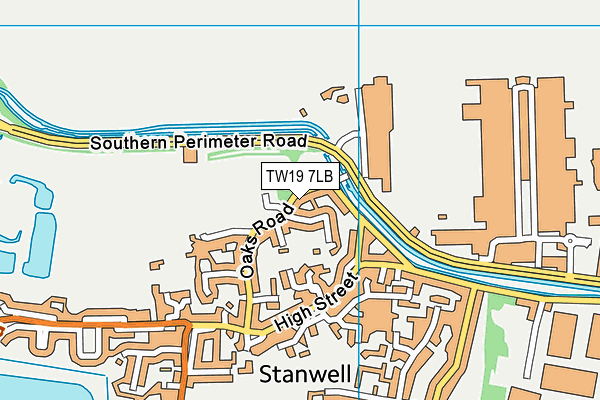 TW19 7LB map - OS VectorMap District (Ordnance Survey)
