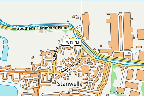 TW19 7LF map - OS VectorMap District (Ordnance Survey)