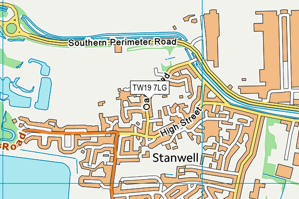 TW19 7LG map - OS VectorMap District (Ordnance Survey)