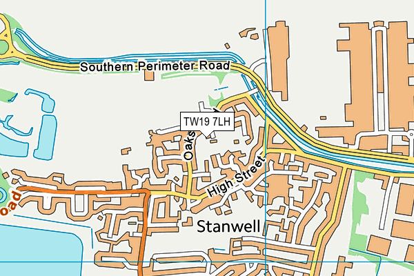 TW19 7LH map - OS VectorMap District (Ordnance Survey)