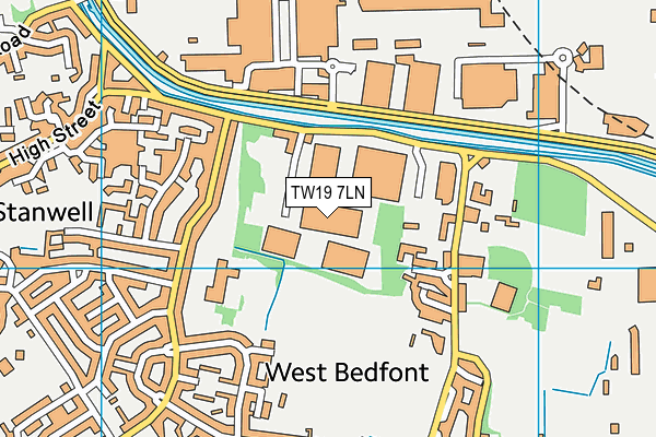 TW19 7LN map - OS VectorMap District (Ordnance Survey)