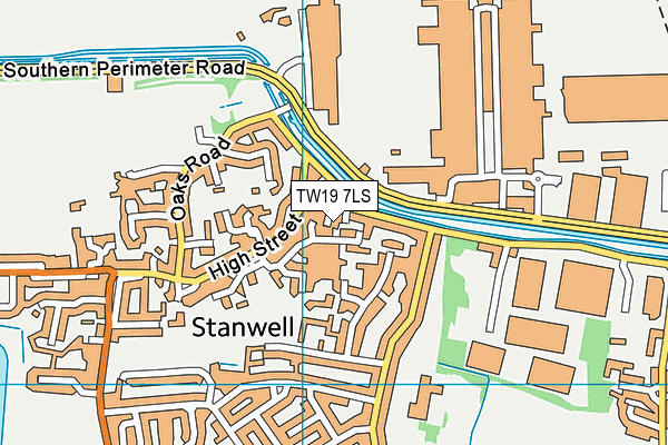 TW19 7LS map - OS VectorMap District (Ordnance Survey)