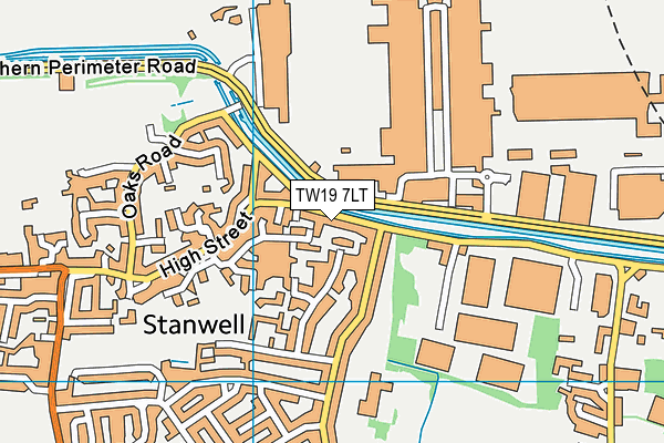 TW19 7LT map - OS VectorMap District (Ordnance Survey)
